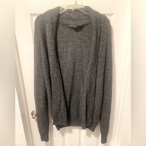 Zara Men’s Dark Grey Sweater Cardigan XL Button Up Long Sleeve